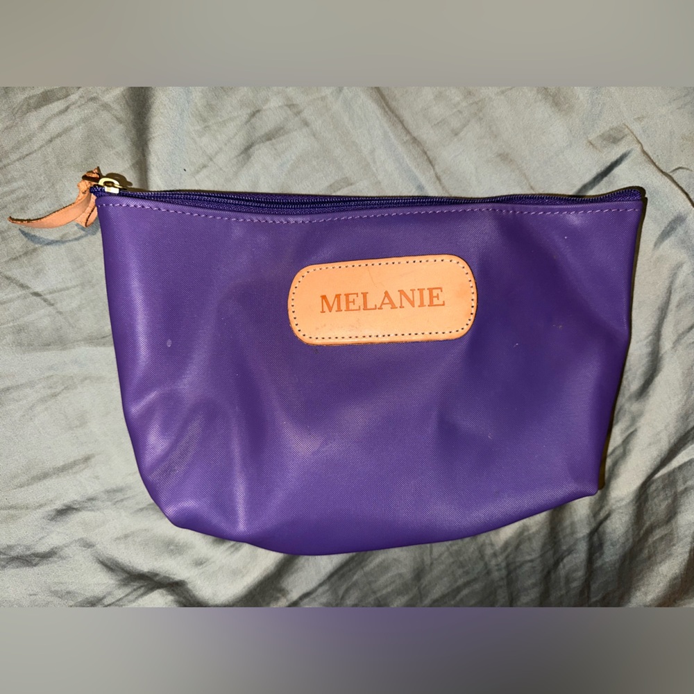 Jon Hart Design Purple Cosmetic Bag with Tan Accent